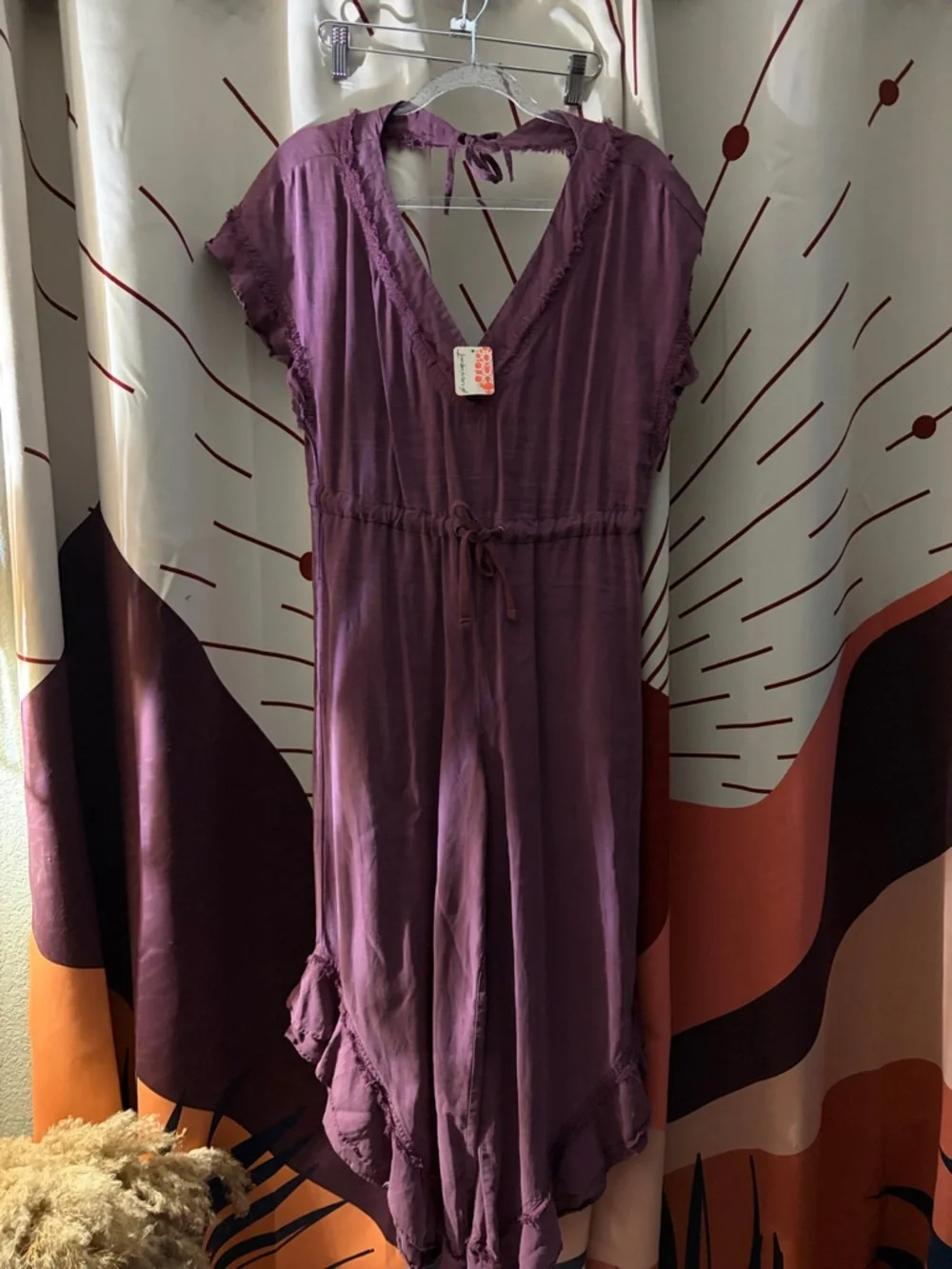 Free People Plum Shelter Ruffle Jumpsuit - Picture 4 of 6